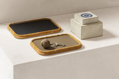 Rodi Marble Valet Tray, Rectangular with Removable Leather Placemat