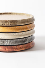 Rodi Marble Valet Tray, Round with Removable Leather Placemat