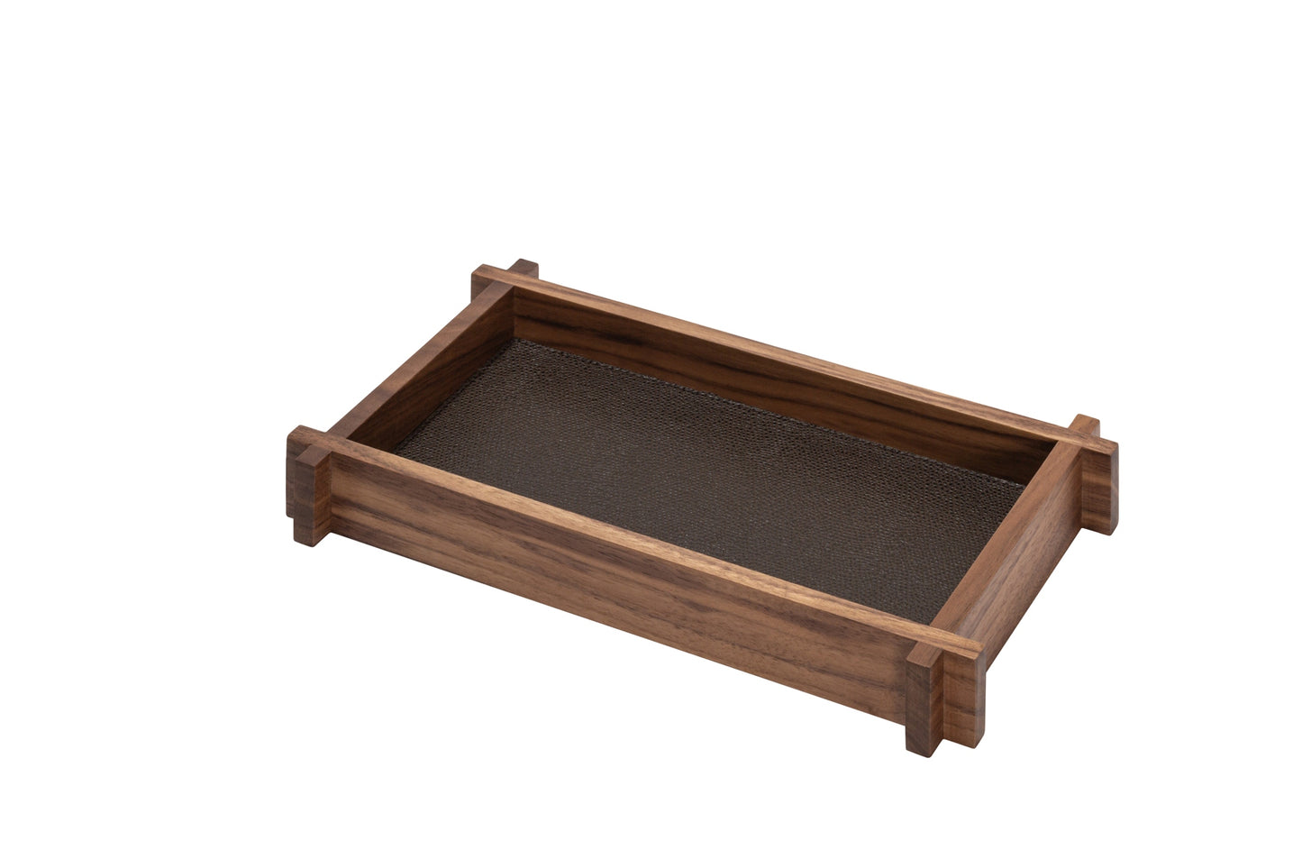 Structura Leather & Walnut Wood Valet Tray Rectangular