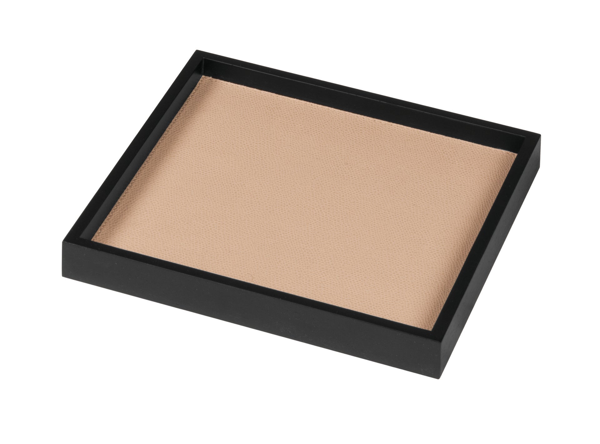 Giobagnara | Phorma Valet Tray: Leather-lined wood valet tray in four geometric shapes and multiple sizes | Decor / Valet Trays | 2Jour Concierge, your luxury lifestyle shop | luxury decorative storage, premium valet trays for expensive interiors, bedside tables, dressing areas, and curated wardrobe displays