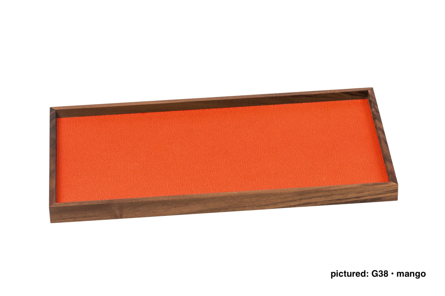 Phorma Wood Valet Tray, Rectangular with Leather Lining