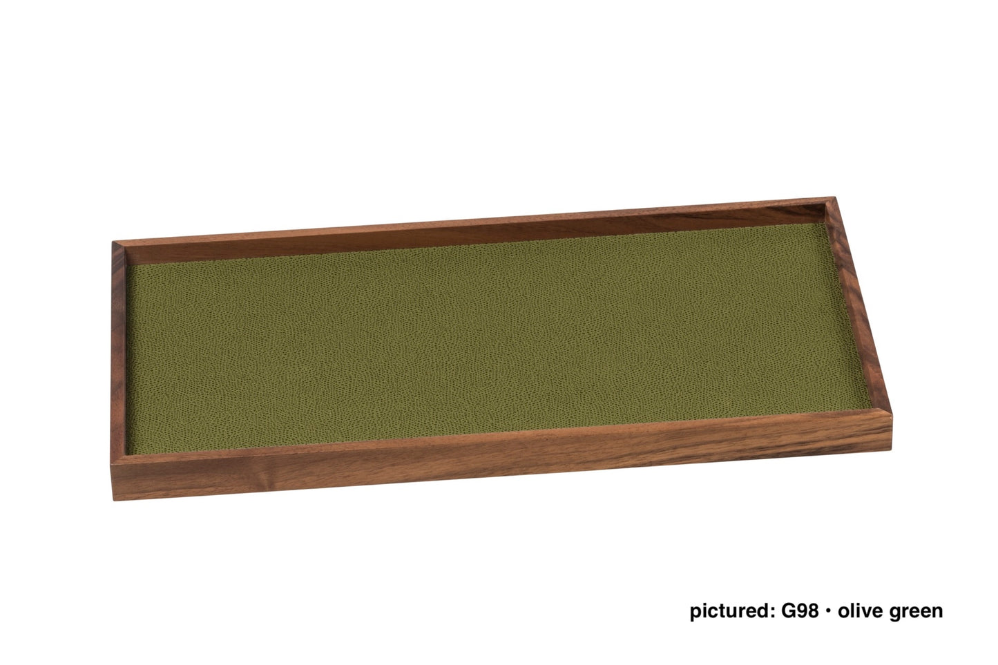 Phorma Wood Valet Tray, Rectangular with Leather Lining