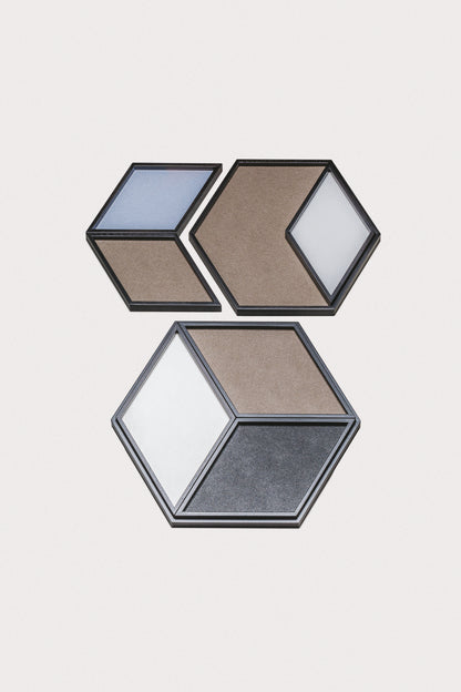 Giobagnara | Phorma Valet Tray: Leather-lined wood valet tray in four geometric shapes and multiple sizes | Decor / Valet Trays | 2Jour Concierge, your luxury lifestyle shop | luxury decorative storage, premium valet trays for expensive interiors, bedside tables, dressing areas, and curated wardrobe displays