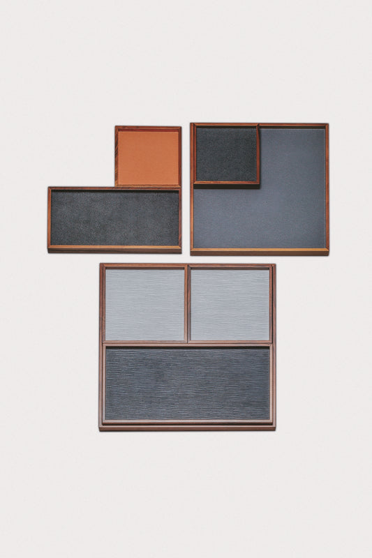 Phorma Wood Valet Tray, Square with Leather Lining