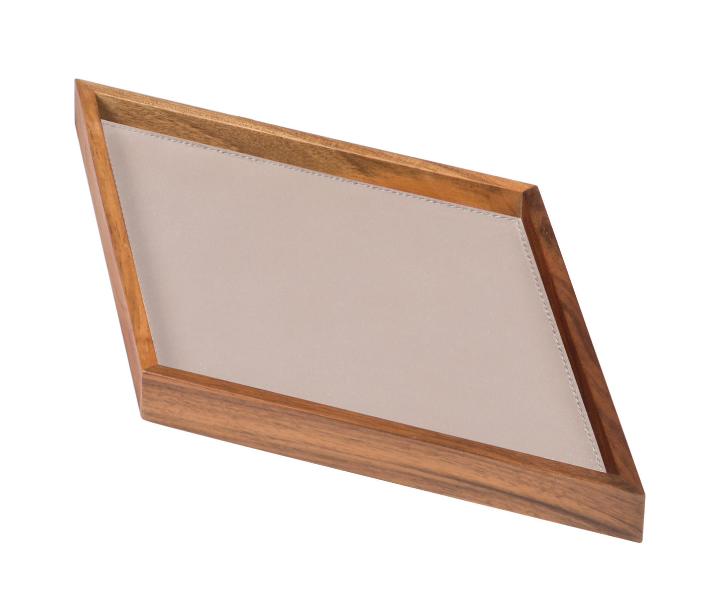 Giobagnara | Phorma Valet Tray: Leather-lined wood valet tray in four geometric shapes and multiple sizes | Decor / Valet Trays | 2Jour Concierge, your luxury lifestyle shop | luxury decorative storage, premium valet trays for expensive interiors, bedside tables, dressing areas, and curated wardrobe displays