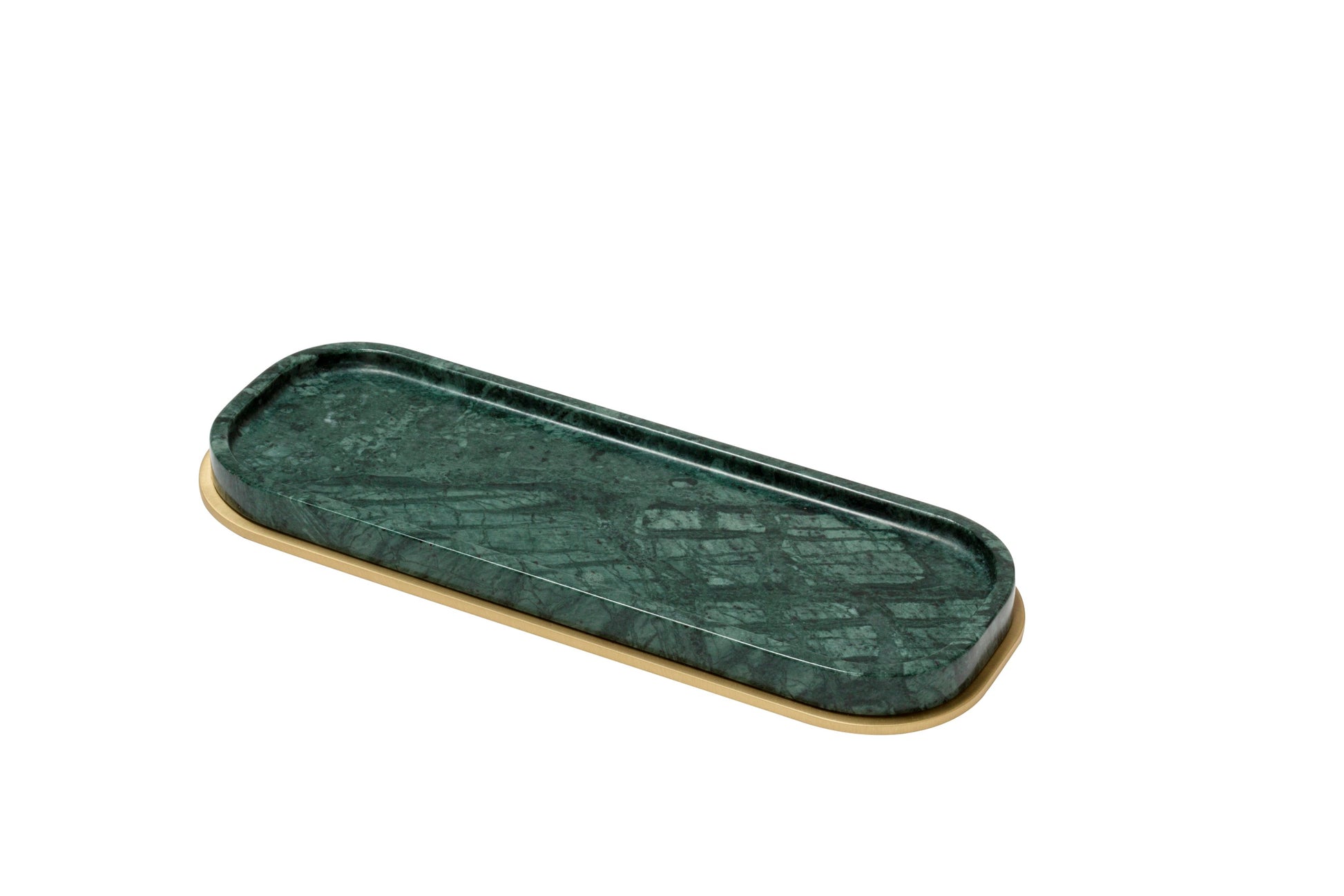 Giobagnara Positano Marble Valet Tray Long Rectangular | Marble Structure with Brass Base Frame | Non-Slip Waterproof Rubber Base | Stylish and Functional Home Organization | Explore a Range of Luxury Home Decor at 2Jour Concierge, #1 luxury high-end gift & lifestyle shop