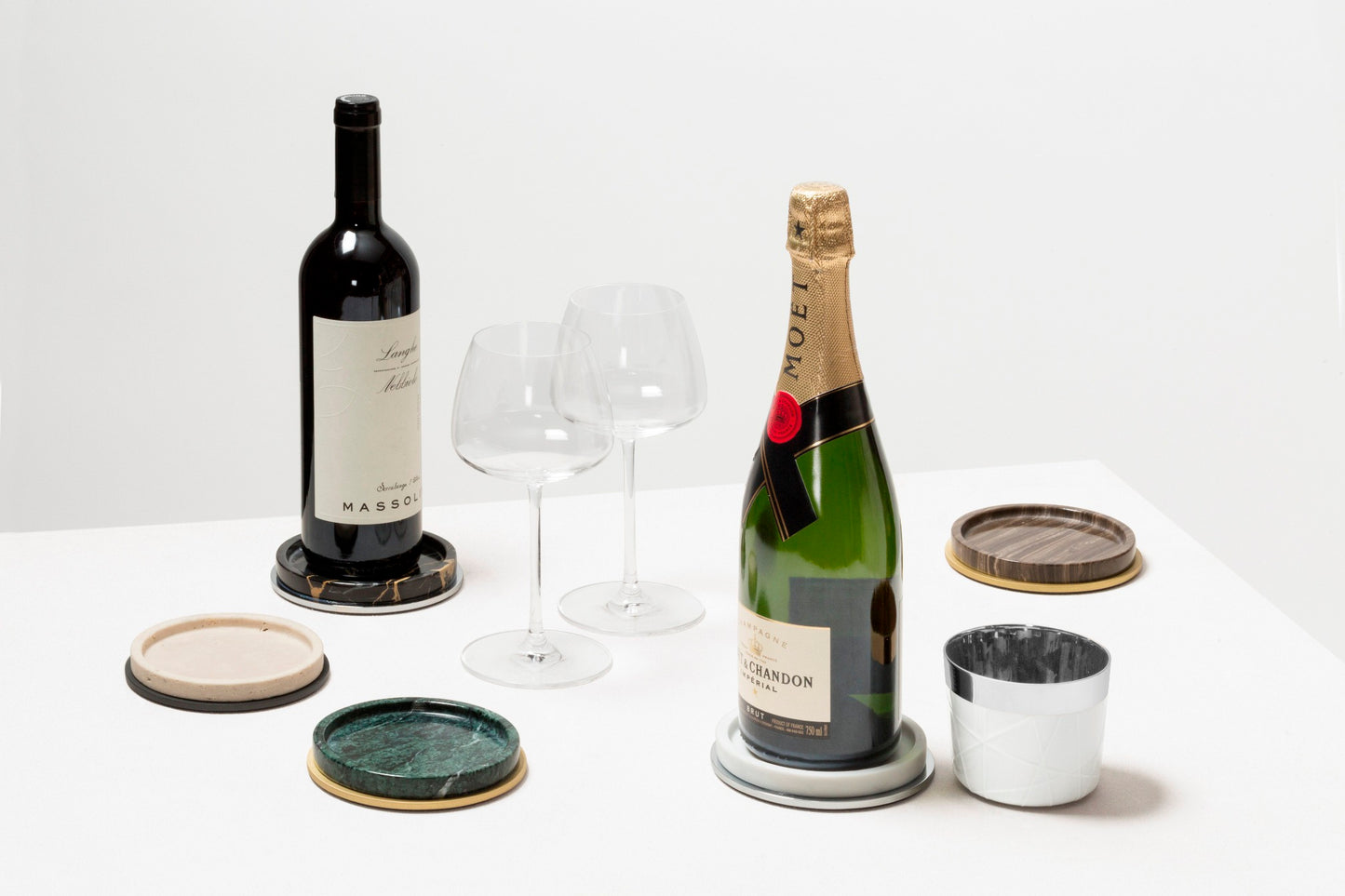 Giobagnara Positano Marble Bottle Coaster | Luxury Bar Accessories, Elegant Bottle Coasters & Gift Items | 2Jour Concierge, #1 luxury high-end gift & lifestyle shop