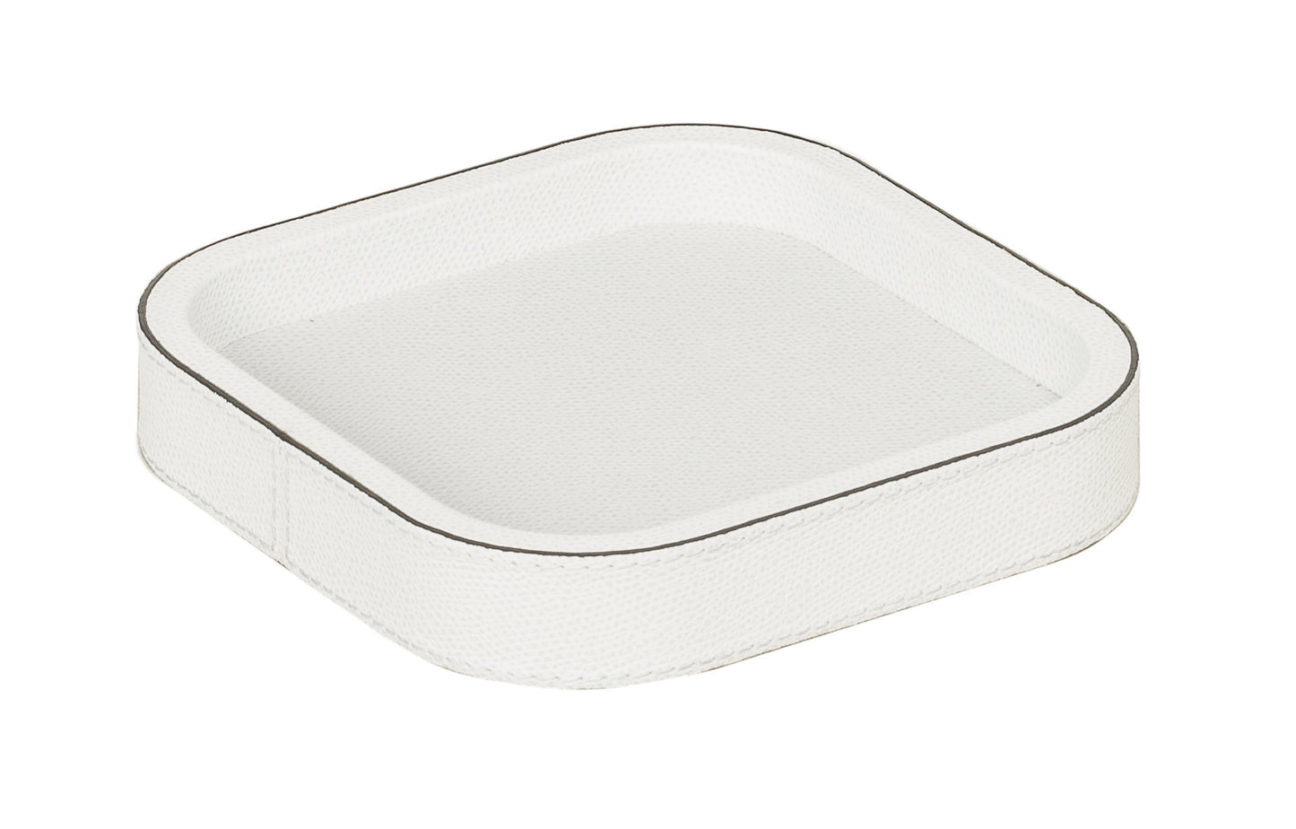 Giobagnara | Polo Stackable Valet Tray: Leather-covered stackable tray in round, square, and rectangular shapes with multiple sizes | Decor / Valet Trays | 2Jour Concierge, your luxury lifestyle shop | premium valet trays for expensive interiors, luxury decorative storage, office desks, bedside tables, and coordinated wardrobe systems