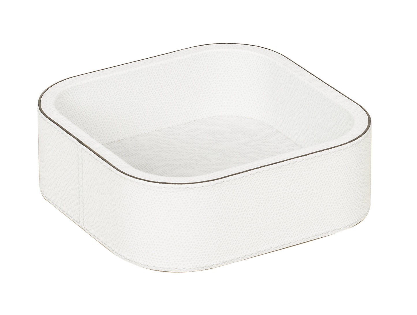 Giobagnara | Polo Stackable Valet Tray: Leather-covered stackable tray in round, square, and rectangular shapes with multiple sizes | Decor / Valet Trays | 2Jour Concierge, your luxury lifestyle shop | premium valet trays for expensive interiors, luxury decorative storage, office desks, bedside tables, and coordinated wardrobe systems