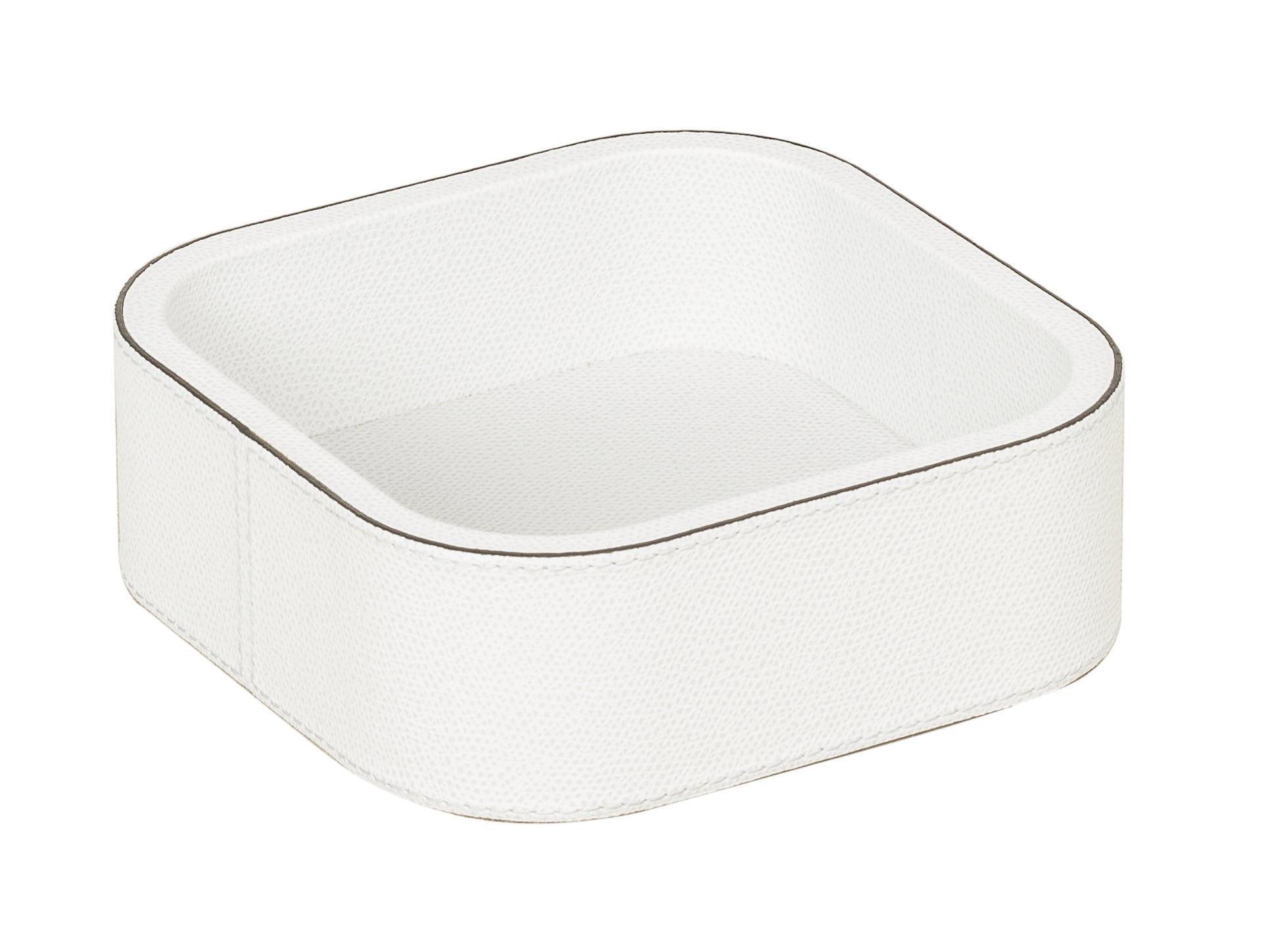 Giobagnara | Polo Stackable Valet Tray: Leather-covered stackable tray in round, square, and rectangular shapes with multiple sizes | Decor / Valet Trays | 2Jour Concierge, your luxury lifestyle shop | premium valet trays for expensive interiors, luxury decorative storage, office desks, bedside tables, and coordinated wardrobe systems