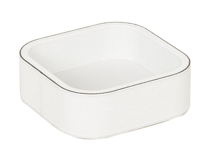 Giobagnara | Polo Stackable Valet Tray: Leather-covered stackable tray in round, square, and rectangular shapes with multiple sizes | Decor / Valet Trays | 2Jour Concierge, your luxury lifestyle shop | premium valet trays for expensive interiors, luxury decorative storage, office desks, bedside tables, and coordinated wardrobe systems