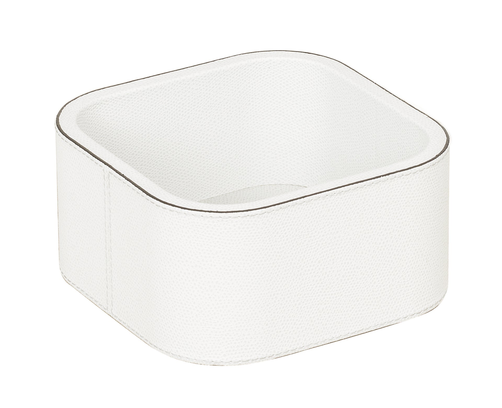 Giobagnara | Polo Stackable Valet Tray: Leather-covered stackable tray in round, square, and rectangular shapes with multiple sizes | Decor / Valet Trays | 2Jour Concierge, your luxury lifestyle shop | premium valet trays for expensive interiors, luxury decorative storage, office desks, bedside tables, and coordinated wardrobe systems