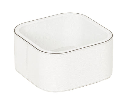 Giobagnara | Polo Stackable Valet Tray: Leather-covered stackable tray in round, square, and rectangular shapes with multiple sizes | Decor / Valet Trays | 2Jour Concierge, your luxury lifestyle shop | premium valet trays for expensive interiors, luxury decorative storage, office desks, bedside tables, and coordinated wardrobe systems