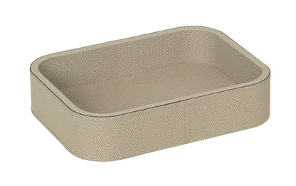 Polo Leather Stackable Valet Tray, Rectangular Small