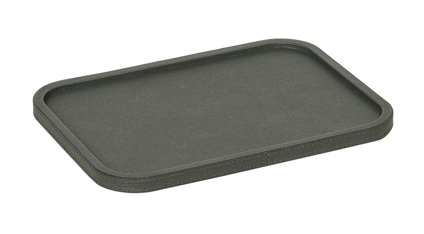 Giobagnara | Polo Stackable Valet Tray: Leather-covered wood stackable tray in round, square, and rectangular shapes with multiple sizes | Decor / Valet Trays | 2Jour Concierge, your luxury lifestyle shop | premium valet trays for expensive interiors, luxury decorative storage, office desks, bedside tables, and coordinated wardrobe systems