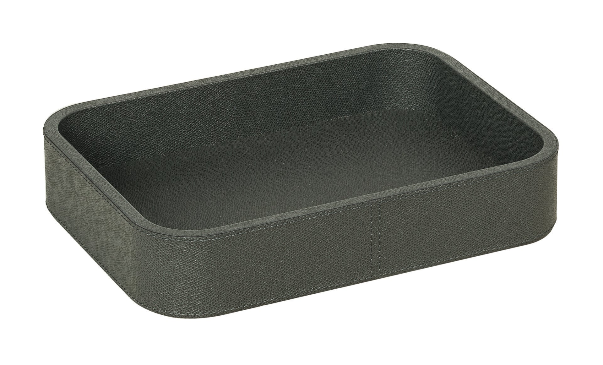 Giobagnara | Polo Stackable Valet Tray: Leather-covered wood stackable tray in round, square, and rectangular shapes with multiple sizes | Decor / Valet Trays | 2Jour Concierge, your luxury lifestyle shop | premium valet trays for expensive interiors, luxury decorative storage, office desks, bedside tables, and coordinated wardrobe systems