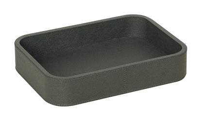 Giobagnara | Polo Stackable Valet Tray: Leather-covered wood stackable tray in round, square, and rectangular shapes with multiple sizes | Decor / Valet Trays | 2Jour Concierge, your luxury lifestyle shop | premium valet trays for expensive interiors, luxury decorative storage, office desks, bedside tables, and coordinated wardrobe systems