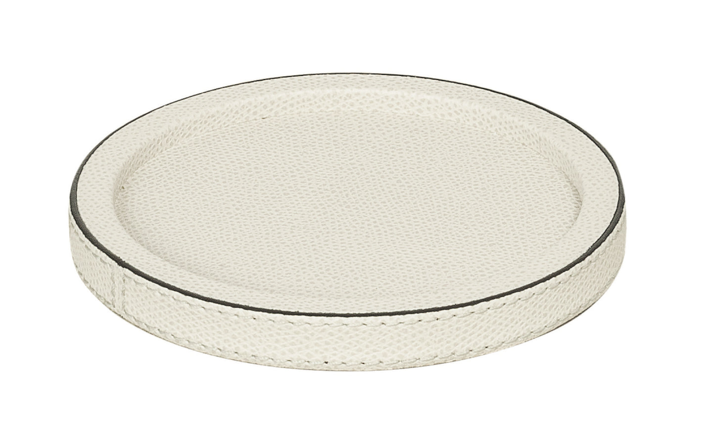 Giobagnara | Polo Stackable Valet Tray: Leather-covered wood stackable tray in round, square, and rectangular shapes with multiple sizes | Decor / Valet Trays | 2Jour Concierge, your luxury lifestyle shop | premium valet trays for expensive interiors, luxury decorative storage, office desks, bedside tables, and coordinated wardrobe systems