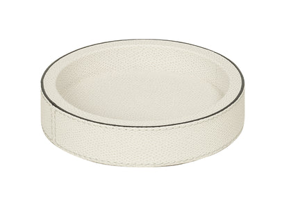 Giobagnara | Polo Stackable Valet Tray: Leather-covered wood stackable tray in round, square, and rectangular shapes with multiple sizes | Decor / Valet Trays | 2Jour Concierge, your luxury lifestyle shop | premium valet trays for expensive interiors, luxury decorative storage, office desks, bedside tables, and coordinated wardrobe systems