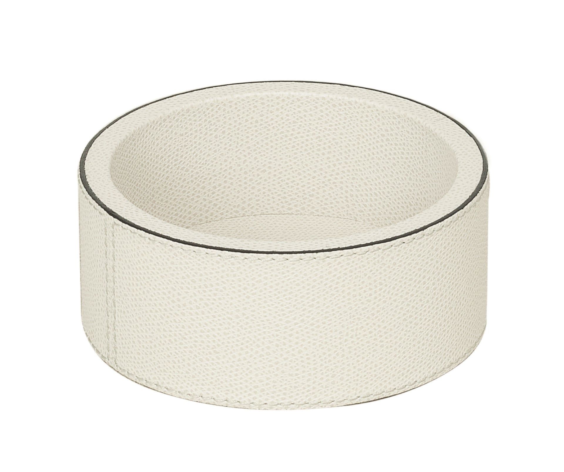 Giobagnara | Polo Stackable Valet Tray: Leather-covered wood stackable tray in round, square, and rectangular shapes with multiple sizes | Decor / Valet Trays | 2Jour Concierge, your luxury lifestyle shop | premium valet trays for expensive interiors, luxury decorative storage, office desks, bedside tables, and coordinated wardrobe systems