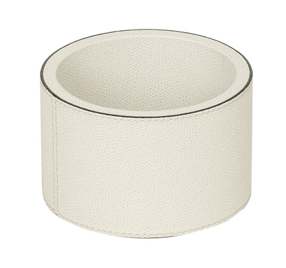 Giobagnara | Polo Stackable Valet Tray: Leather-covered wood stackable tray in round, square, and rectangular shapes with multiple sizes | Decor / Valet Trays | 2Jour Concierge, your luxury lifestyle shop | premium valet trays for expensive interiors, luxury decorative storage, office desks, bedside tables, and coordinated wardrobe systems