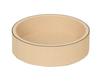Giobagnara | Polo Stackable Valet Tray: Leather-covered wood stackable tray in round, square, and rectangular shapes with multiple sizes | Decor / Valet Trays | 2Jour Concierge, your luxury lifestyle shop | premium valet trays for expensive interiors, luxury decorative storage, office desks, bedside tables, and coordinated wardrobe systems