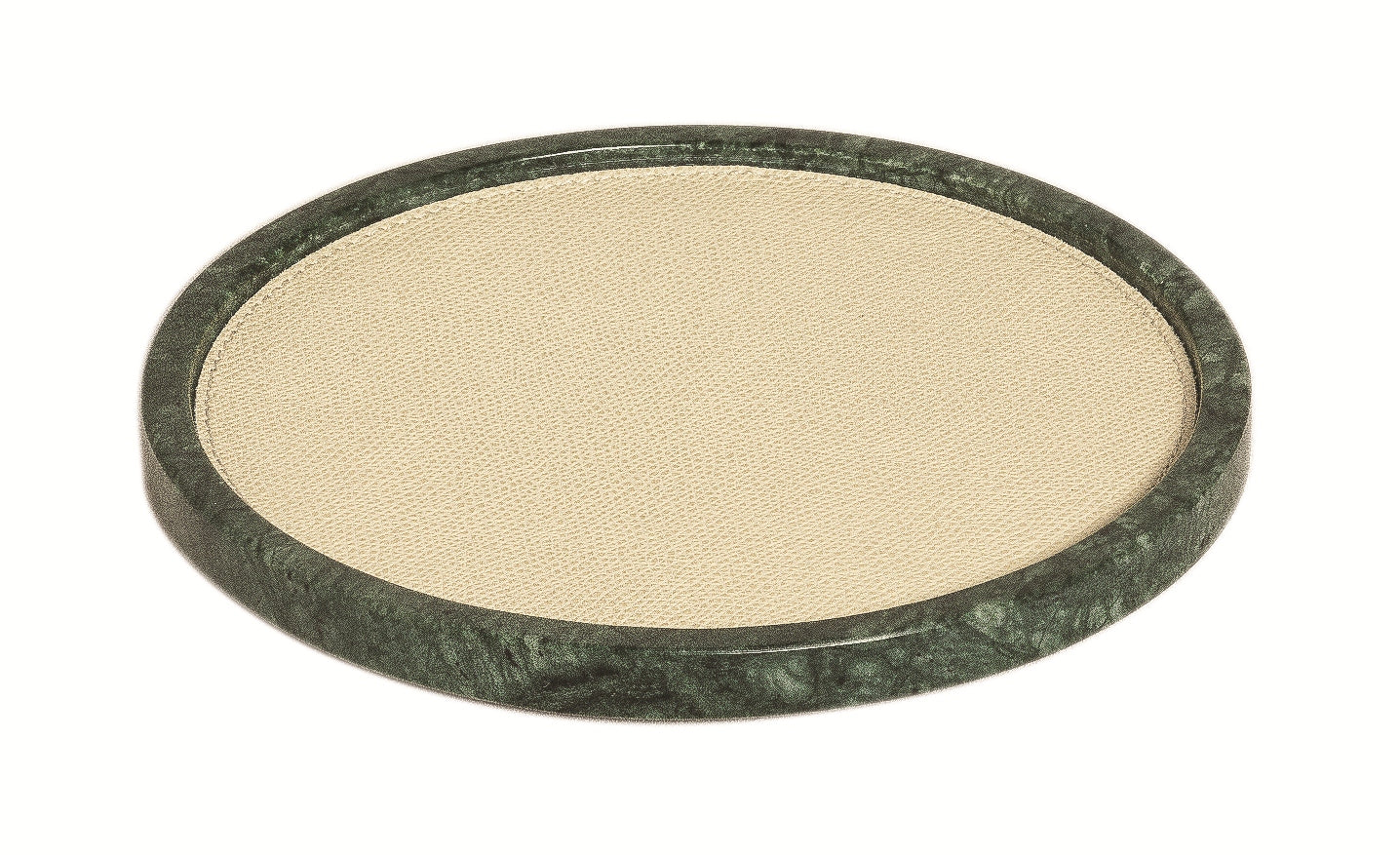 Giobagnara Polo Marmo Stackable Valet Tray Round | Marble Piece with Leather Insert and Bottom in Suede | Each Piece Offers a Unique Stone Pattern | Stylish and Stackable Home Organization | Explore a Range of Luxury Home Decor at 2Jour Concierge, #1 luxury high-end gift & lifestyle shop