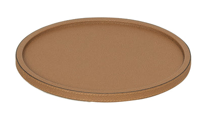Polo Leather Stackable Valet Tray, Round Large