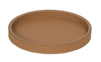 Polo Leather Stackable Valet Tray, Round Large