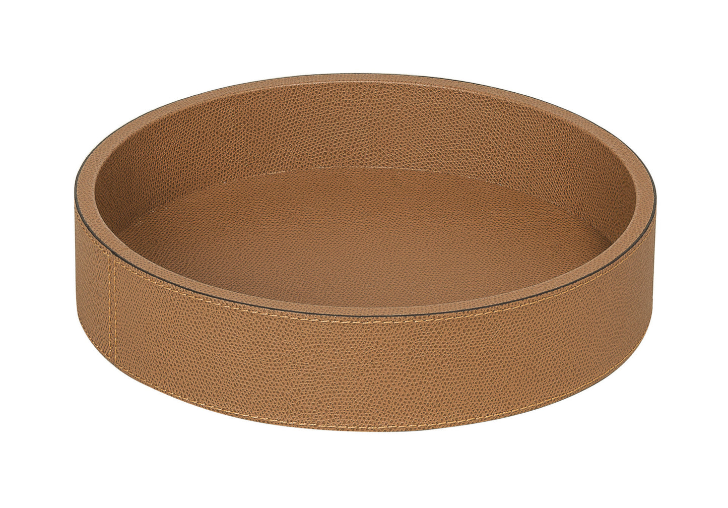 Polo Leather Stackable Valet Tray, Round Large