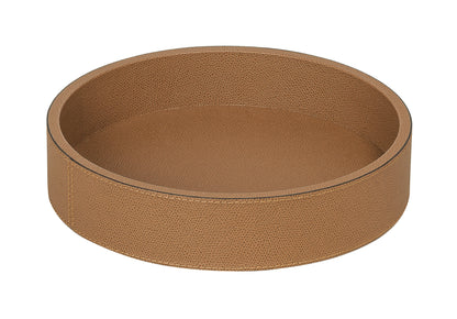 Polo Leather Stackable Valet Tray, Round Large