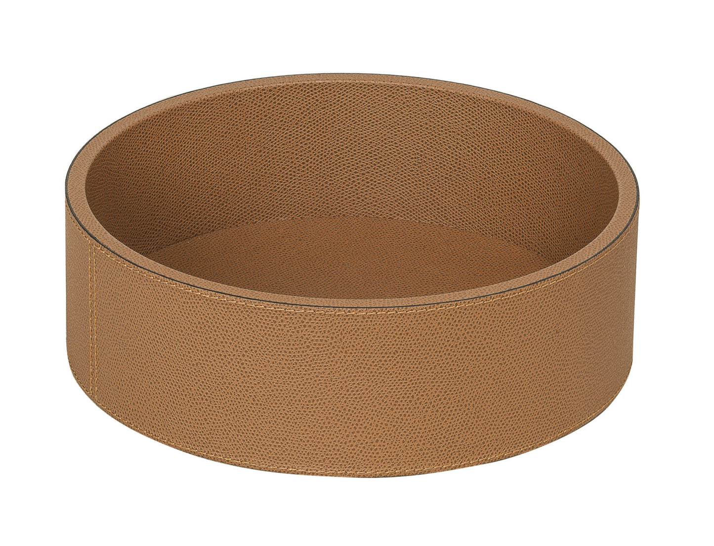 Polo Leather Stackable Valet Tray, Round Large