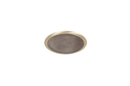 Basel Metal Valet Tray Round w Suede-Covered Inner Part