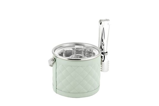 Menfi Diamonds Ice Bucket by Riviere | Stainless steel structure | Covered with quilted diamonds padded leather | Barware and Ice Buckets | 2Jour Concierge, your luxury lifestyle shop