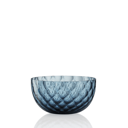 NasonMoretti Idra bowl – single | Hand-blown Murano glass bowl available in six exquisite textures: optic, twisted optic, torsé, lente, striped, and balloton | A versatile accent for serving or display, offered in a rich palette including amber, avio blue, grey, transparent, soraya green, and violet | Elegant, compact form adds refined charm to any table setting | Design by NasonMoretti | Tableware & bowls | 2Jour Concierge, your luxury lifestyle shop
