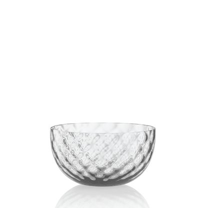 NasonMoretti Idra bowl – single | Hand-blown Murano glass bowl available in six exquisite textures: optic, twisted optic, torsé, lente, striped, and balloton | A versatile accent for serving or display, offered in a rich palette including amber, avio blue, grey, transparent, soraya green, and violet | Elegant, compact form adds refined charm to any table setting | Design by NasonMoretti | Tableware & bowls | 2Jour Concierge, your luxury lifestyle shop