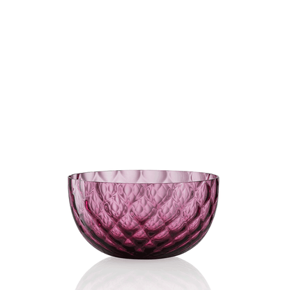 NasonMoretti Idra bowl – single | Hand-blown Murano glass bowl available in six exquisite textures: optic, twisted optic, torsé, lente, striped, and balloton | A versatile accent for serving or display, offered in a rich palette including amber, avio blue, grey, transparent, soraya green, and violet | Elegant, compact form adds refined charm to any table setting | Design by NasonMoretti | Tableware & bowls | 2Jour Concierge, your luxury lifestyle shop