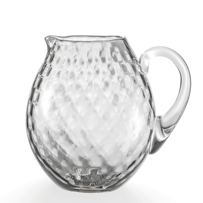 NasonMoretti Idra pitcher | Handcrafted Murano glass pitcher with iconic balloton texture | Rounded form with a crystal-clear sculpted handle for elegant pouring | Available in a vivid color palette including avio blue, grey, red, orange, soraya green, and purple | A bold yet refined statement piece for stylish entertaining | Design by NasonMoretti | Tableware & serveware | 2Jour Concierge, your luxury lifestyle shop