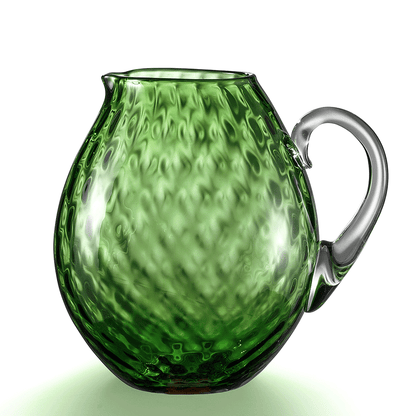 NasonMoretti Idra pitcher | Handcrafted Murano glass pitcher with iconic balloton texture | Rounded form with a crystal-clear sculpted handle for elegant pouring | Available in a vivid color palette including avio blue, grey, red, orange, soraya green, and purple | A bold yet refined statement piece for stylish entertaining | Design by NasonMoretti | Tableware & serveware | 2Jour Concierge, your luxury lifestyle shop