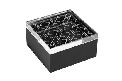 Riviere Iris Leather-Covered Jewellery Box with Removable Tray | Elegant Design with Removable Tray for Organizing Jewelry | Suede Lining and Floral Carved Acrylic Lid for a Touch of Sophistication | Explore a Range of Luxury Jewellery Boxes at 2Jour Concierge, #1 luxury high-end gift & lifestyle shop