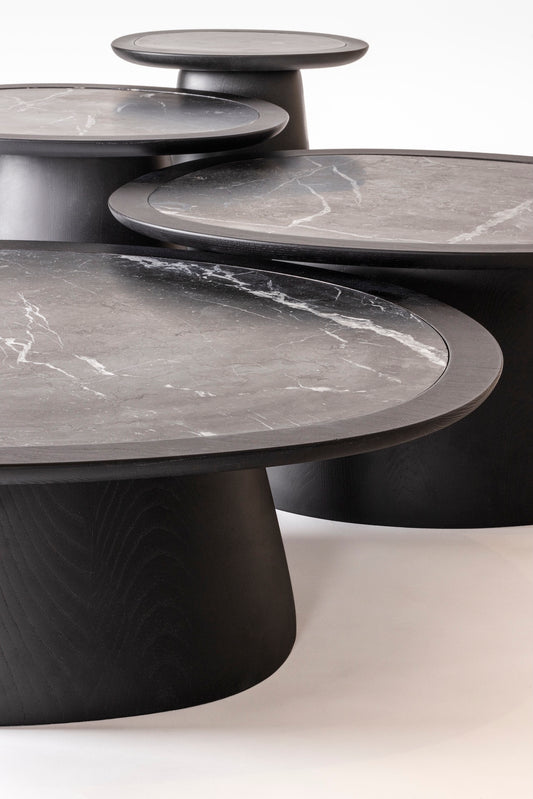 Giobagnara × Kelly Wearstler Maris | Coffee Tables: Solid wood base with marble top in Bardiglio, Royal Yellow, or Marquina Black | Furniture / Coffee Tables | 2Jour Concierge, your luxury lifestyle shop | luxury interiors, designer living, hospitality décor, refined modern homes, yacht interiors, boutique hotels, executive offices