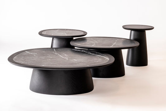 Giobagnara × Kelly Wearstler Maris | Coffee Tables: Solid wood base with marble top in Bardiglio, Royal Yellow, or Marquina Black | Furniture / Coffee Tables | 2Jour Concierge, your luxury lifestyle shop | luxury interiors, designer living, hospitality décor, refined modern homes, yacht interiors, boutique hotels, executive offices