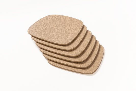 Maris Coasters (Set of 6) | Sophisticated all-leather coasters offering a refined touch to your table setting | Barware | 2Jour Concierge, your luxury lifestyle shop