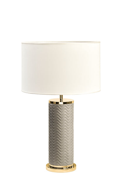 Riviere Flavia | Table Lamp: Leather-covered cylindrical base with optional braided, handwoven, or herringbone patterns, chrome or gold metal finishes, designed for refined contemporary interiors | Lighting / Table Lamps | 2Jour Concierge, your luxury lifestyle shop | luxury interiors, hospitality décor, elegant living, designer lighting, boutique hotels, refined lifestyle, yacht décor