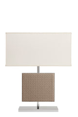 Ebe Handwoven Leather Table Lamp with Metal Base