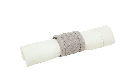 Nino Napkin Ring by Riviere | Leather napkin ring | Available in handwoven, quilted diamonds, and hand-braided leather | Tableware and Napkin Rings | 2Jour Concierge, your luxury lifestyle shop