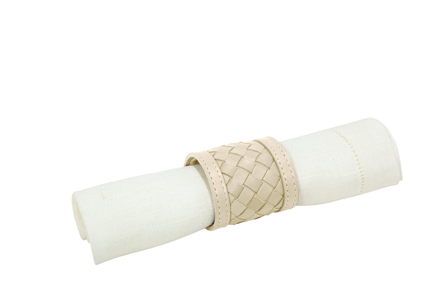 Nino Napkin Ring by Riviere | Leather napkin ring | Available in handwoven, quilted diamonds, and hand-braided leather | Tableware and Napkin Rings | 2Jour Concierge, your luxury lifestyle shop