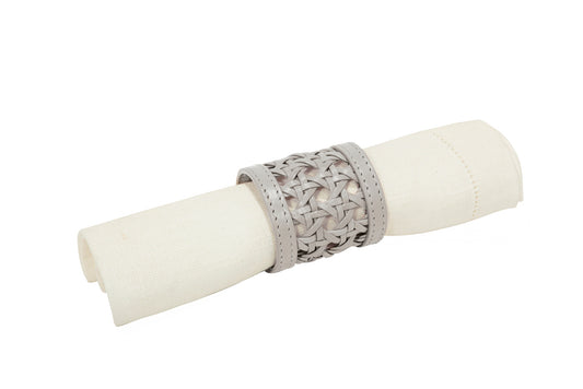 Nino Napkin Ring by Riviere | Leather napkin ring | Available in handwoven, quilted diamonds, and hand-braided leather | Tableware and Napkin Rings | 2Jour Concierge, your luxury lifestyle shop