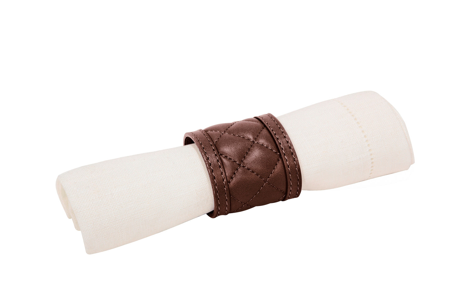 Nino Napkin Ring by Riviere | Leather napkin ring | Available in handwoven, quilted diamonds, and hand-braided leather | Tableware and Napkin Rings | 2Jour Concierge, your luxury lifestyle shop