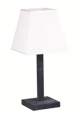 Light Leather-Covered Wood Table Lamp With Metal base